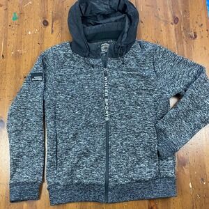 XIOS New York Mens XXL Winter Sports Full Zip Hoodie Grey Black Knit Jeans & Co